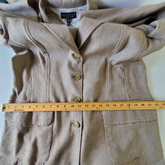 Peruvian Connection Linen Blend Blazer Size14 Old Money Sandstone Jacket NEW - Picture 10 of 16